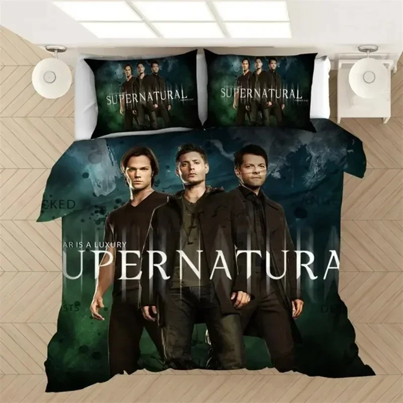 Supernatural TV Series Sam Dean Bedding Set 3D Printed Suitable for Bedroom Duvet Cover Set With Pillowcases Kids Home Textile