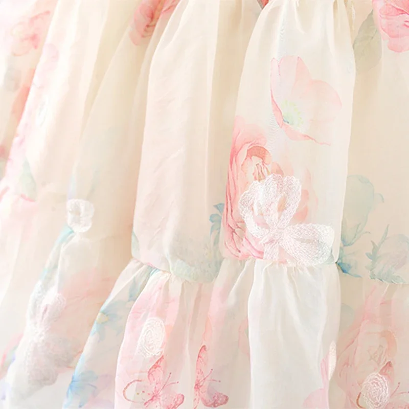 (0-3 years old) Summer Baby Girl Rose Princess Dress Girl Back Bow Wings Birthday Party Dress