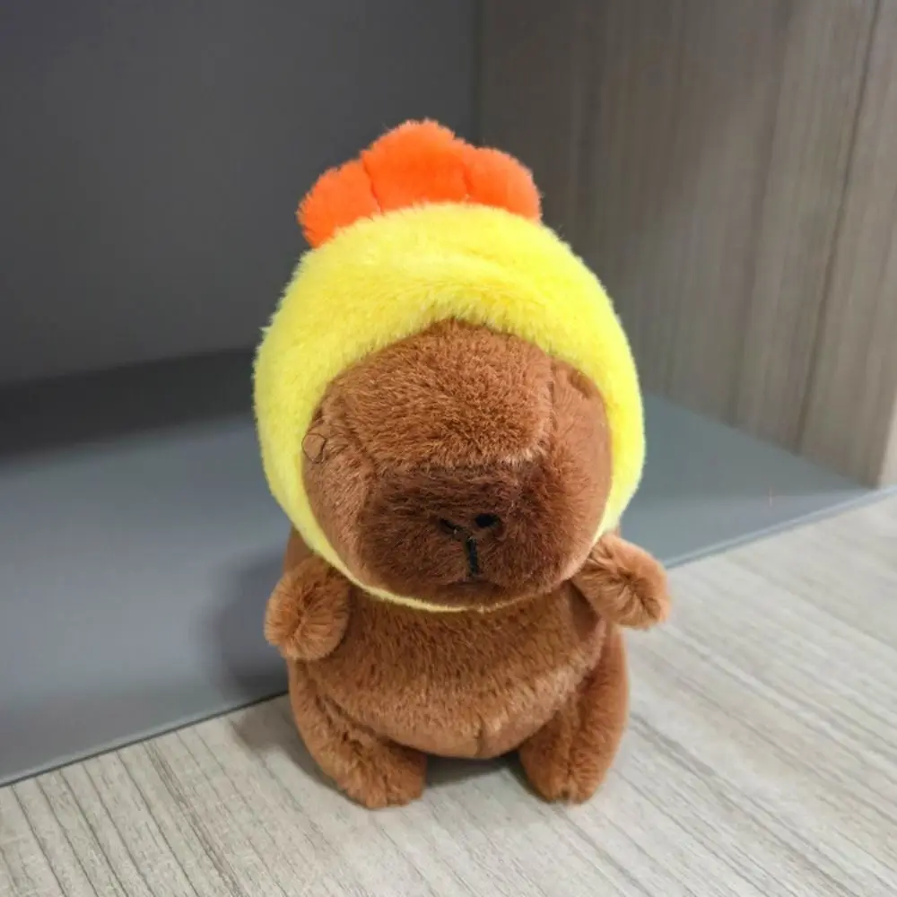 Plush Capybara Keychain Toy Cartoon Capybara Fluffty Animal Doll Accessories Cute Simulation Capybara Pendant