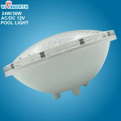 PAR56-luz LED para piscina, lámpara subacuática impermeable IP68 100%, 24W, 36W, SMD5730, AC/DC 12V