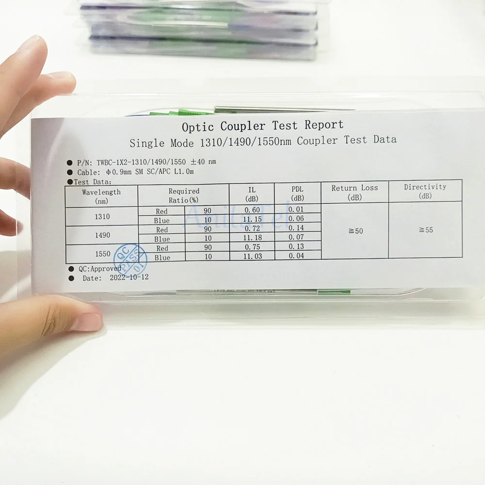 10pcs/lot SC/APC Fiber Optic FBT Splitter with Connector SC APC 1x2 0.9mm Unbalanced Coupler 70/30 60/40 Optional Ratio Splitter