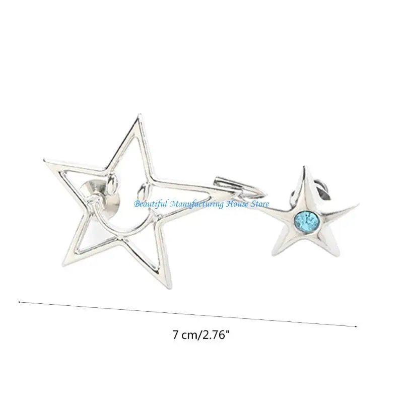 E56A شكل نجمة تشديد زر الخصر للنساء تنورة السراويل الجينز مشبك الخصر قابل للتعديل دبابيس معدنية الملابس والاكسسوارات #6