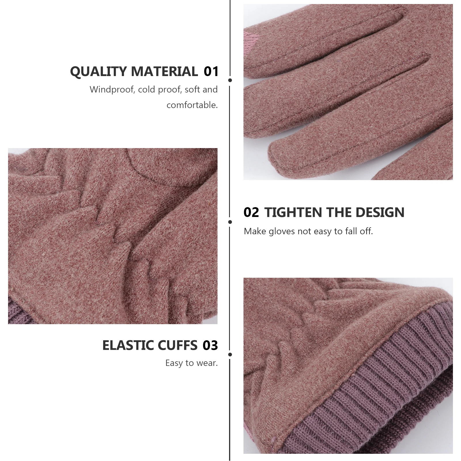 

1Pair Fashion Warm Mitten for Girls Double Layer Thickened Gloves Eco-Friendly Material Gentle Touch Long-Lasting Wear All