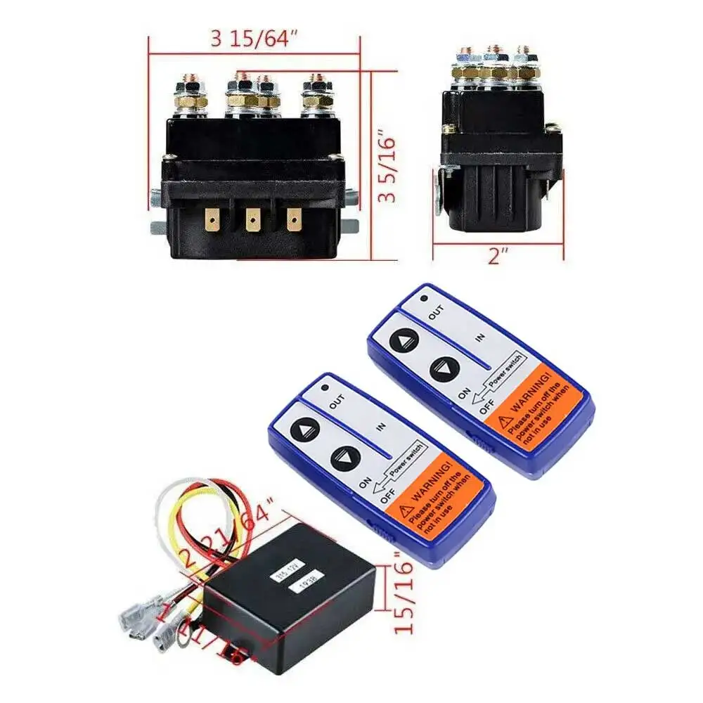 Dla wciągarki przekaźnik elektromagnetyczny wciągarki 500A 12V zestaw zdalnego sterowania dla 8000lb-12000lb