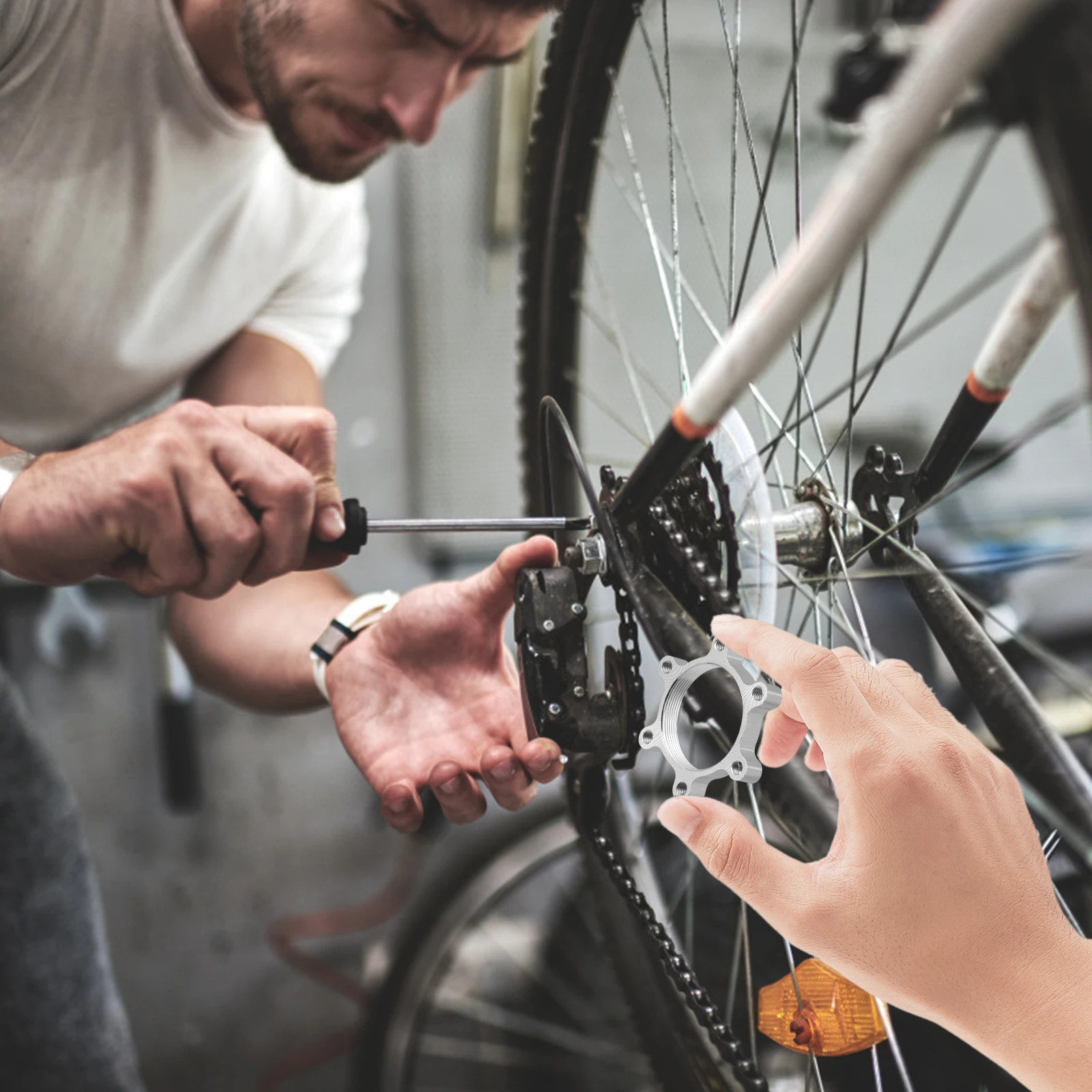 

6Pcs Bike Disc Brake Rotor Adapter High Quality Aluminum Alloy Strong Locking Force for Mountain Road Bikes Bike Accessories