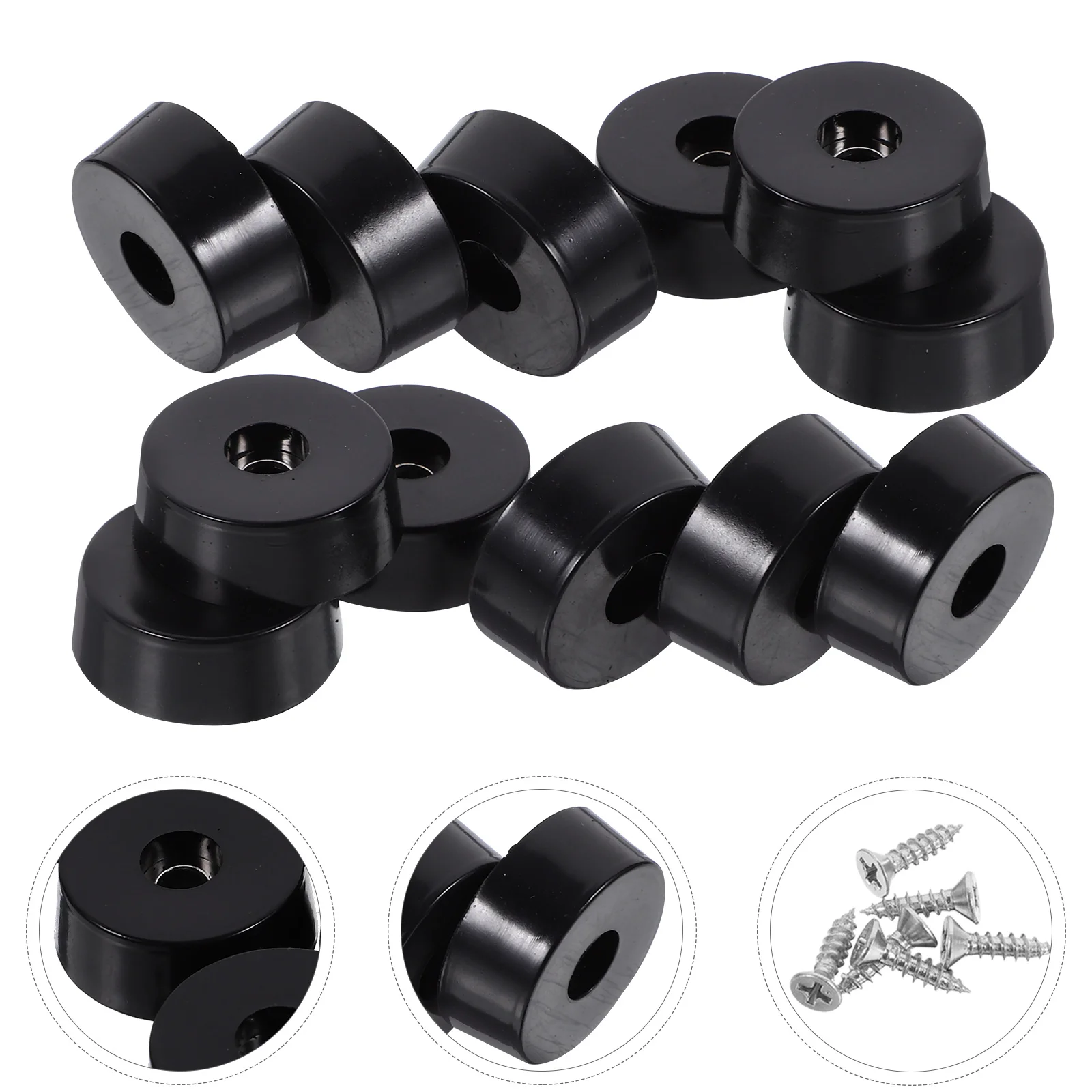 100 Pcs Rotary Tool Furniture Shock Absorbing Feet Rubber for Cutting Board Table Levelers Electronics Black Small Leg Pads
