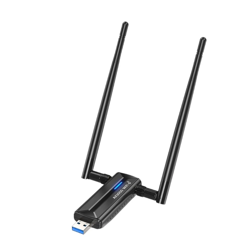 USB WiFi 6E Wireless Adapter, AX3000M 2Antennas 6GHz/5GHz/2.4GHz AX3000M Enhances PC Networking Card 87HC