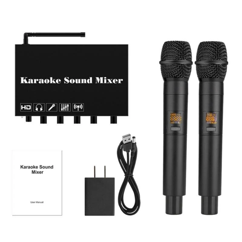 12pc Micrófonos inalámbricos Adaptadores Reverbas mezcla para equipos voz karaoke
