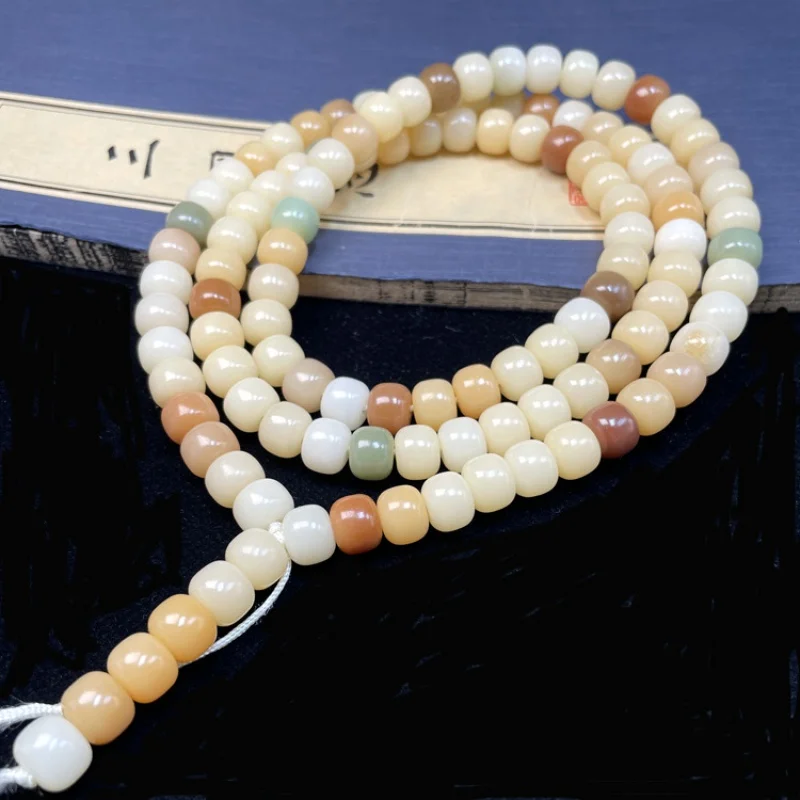 Factory Live Supply 108High Throw Original Ecology Duobao Bodhi Root Old Barrel Beads Candy Bodhi Root Bracelet