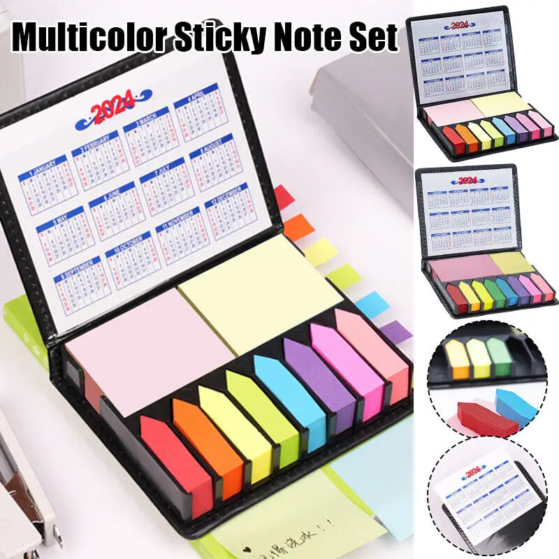 

Multicolor Sticky Note Set Colored Divider Self-Stick Notes Pads Calendar Bundle Colorful Stickers Organization BookMarker