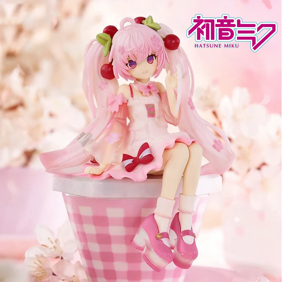 Figura de Anime de Hatsune Miku, Vestido Rosa, Sakura Miku 2025 Ver., Modelo de PVC, Juguetes de Acción, Decoración de Flores de Cerezo Rosa, Regalo Coleccionable