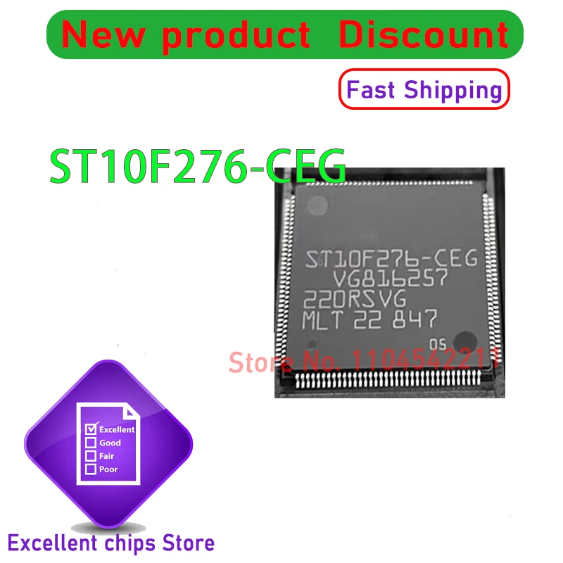 1 stks/partij Nieuwe Originele ST10F276 ST10F276-CEG ST10F276 CEG 20X20X1.4MM TQFP144 Autoradio board cpu chips Op Voorraad