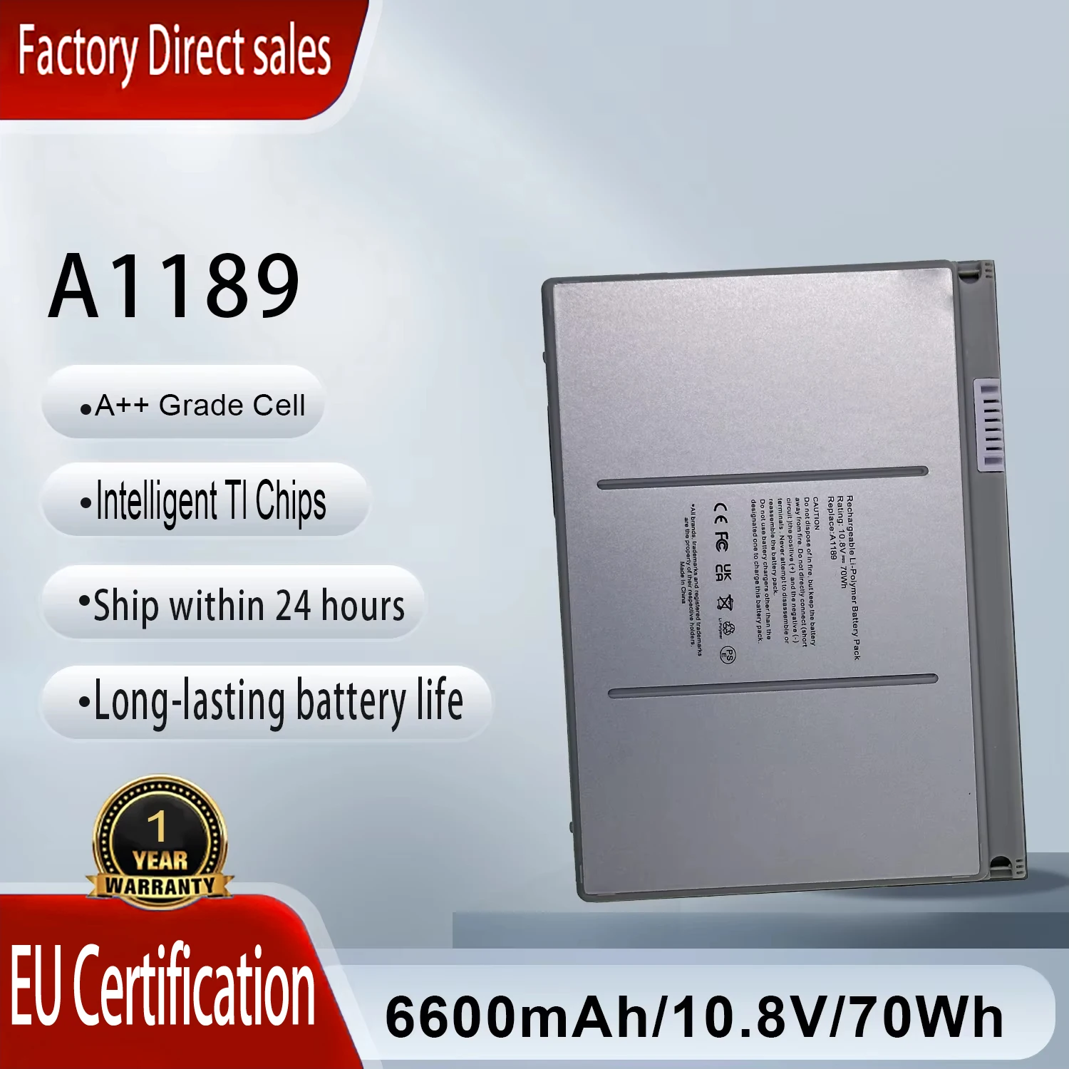 

A1189 Laptop Battery for Apple MacBook Pro 17 Inch A1151 A1229 A1261 2006 2007 2008 MA458/A MA458G/A MA458J/A