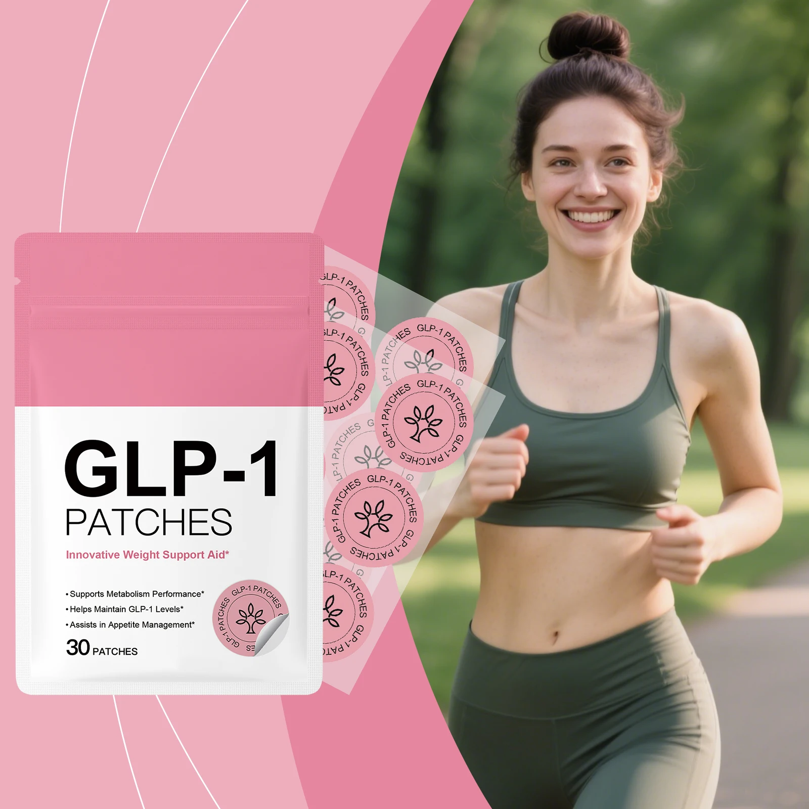 GLP-1 Weight Loss Patches Rose Oil Appetite Suppression Blood Sugar Control Energy Boost Slimming Body Shaping Weight Management
