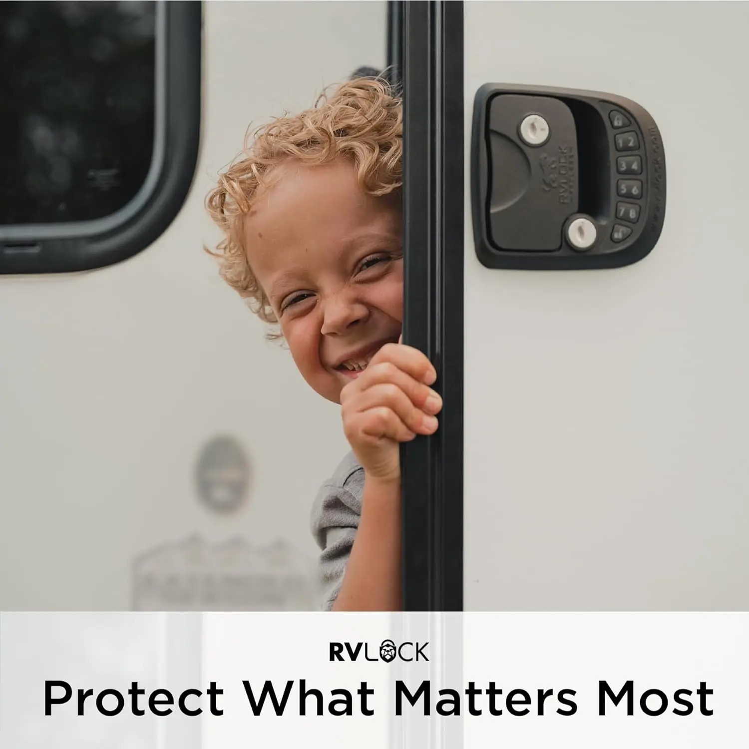 Compact Keyless RV Door Lock with Remote, Secure Camper Latch Replacement for Trailers, Durable Entry System