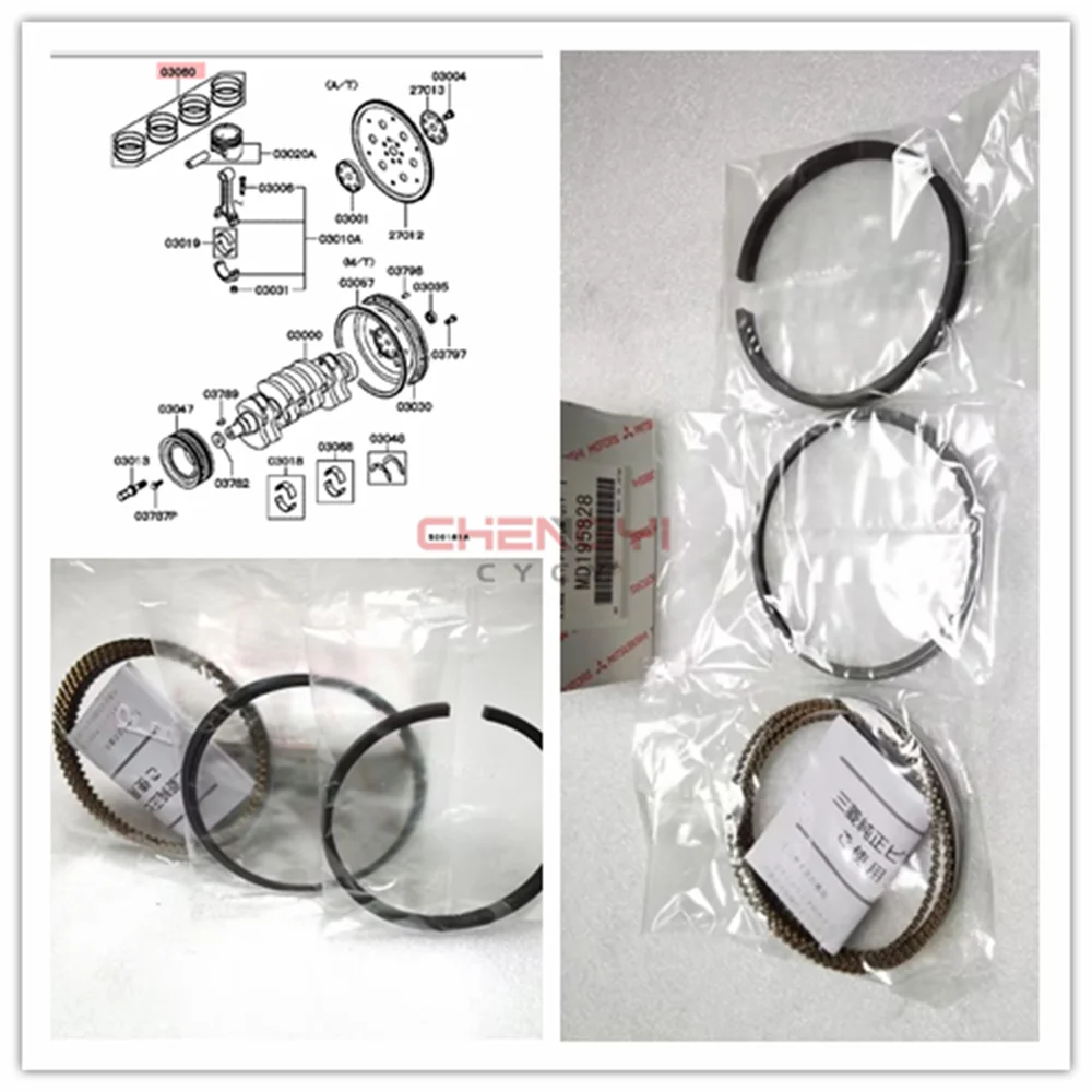 

4G64 Piston Rings Set For Pajero Montero V11W V31W Outlander CU4W E56A N84W MD195828 MN137979 MD194597 (STD)