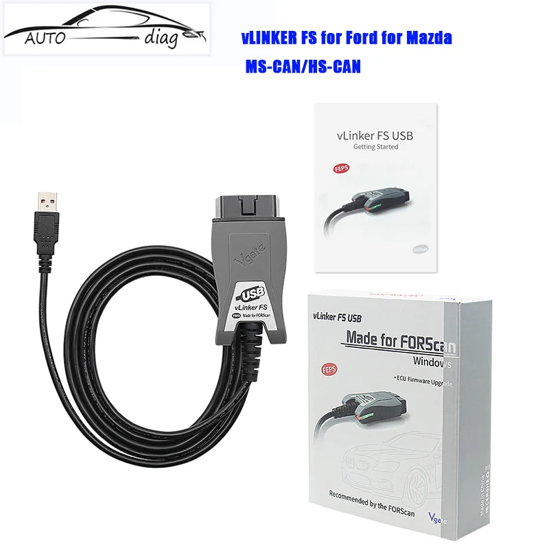 

Vgate Vlinker Fs Elm327 Obd2 Adapter Tool For Ford For Mazda FORScan Vgate vLinker MS CAN/HS CAN Switch OBD2 Car auto Diagnostic