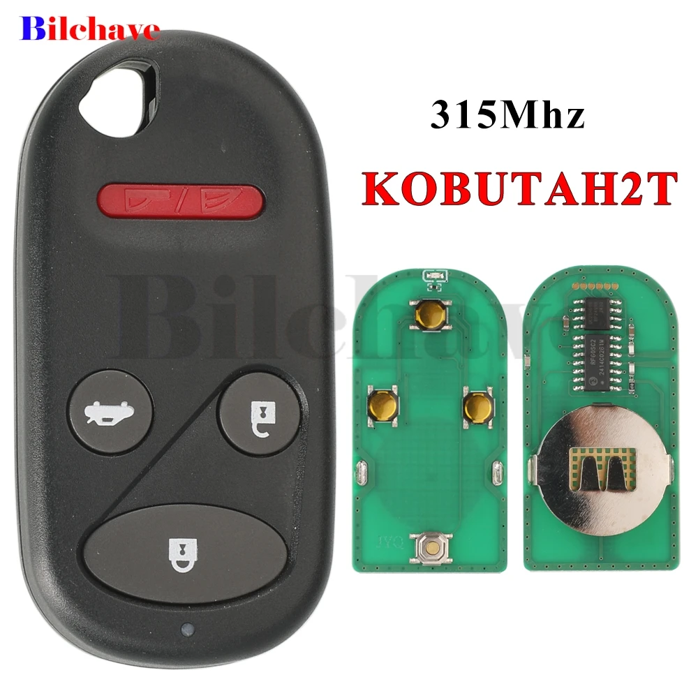 Jingyuqin KOBUTAH2T 315MHz Remote Flip Car Key 4 Buttons For Honda Accord Acura TL 1998 - 2002 Keyless Auto Fob Control