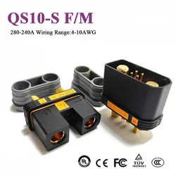 240A QS10-S Male Female Aircraft Model Forklift Plug DC 750V Electric Vehicle Charging Head Battery High Current Quick Connector