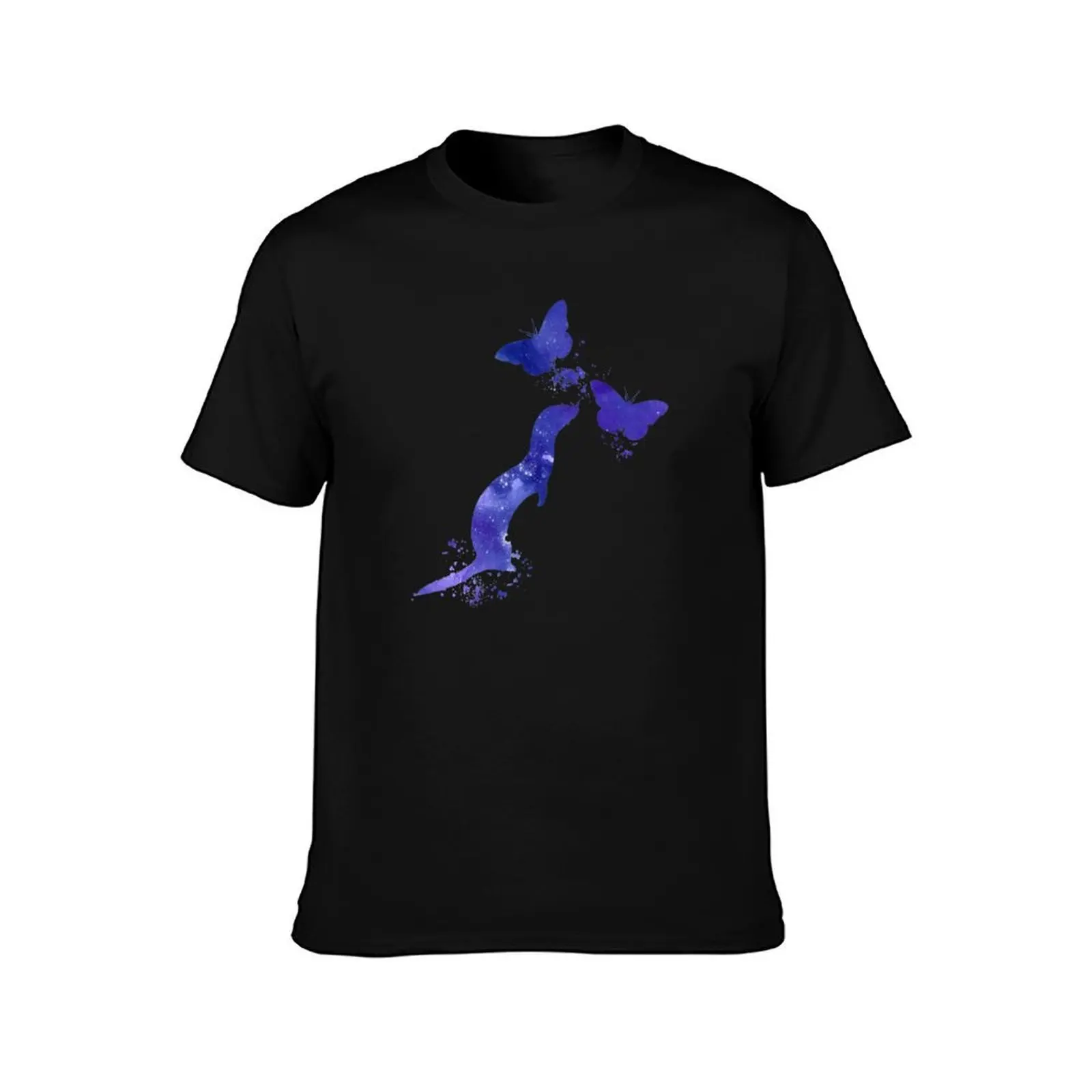 Ferret And Butterflies T-Shirt, Summer Casual Cotton Tee, Oversized Streetwear Tops, Vintage Graphic Print, Unisex Men Women