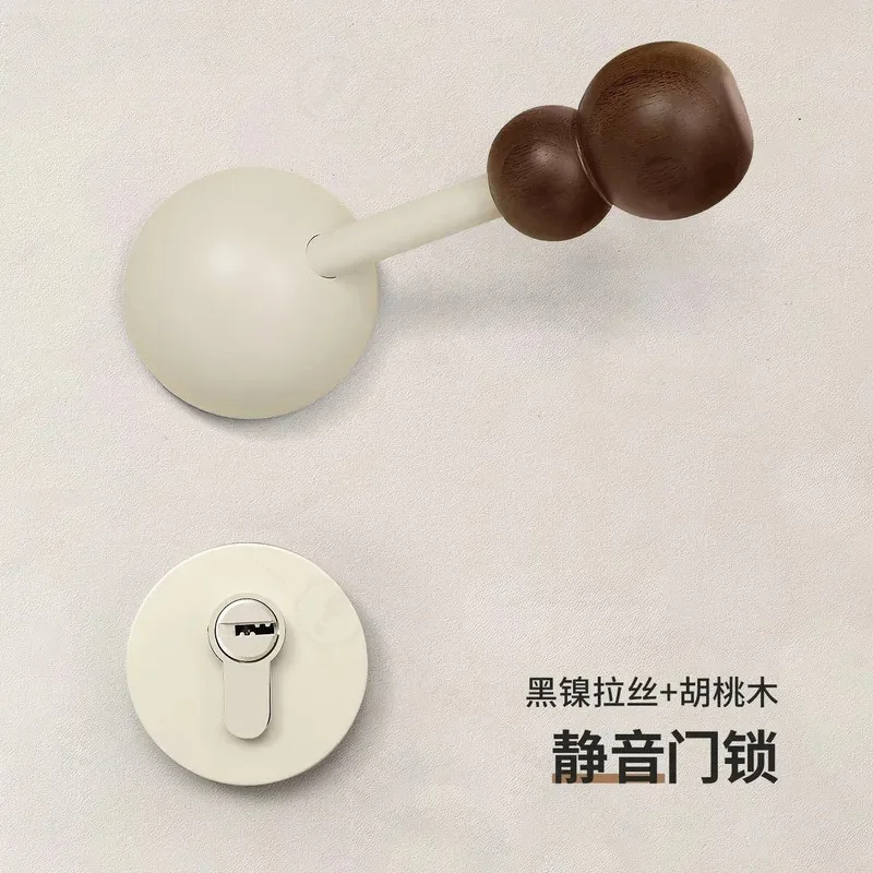 Premium Cream White Interior Door Lock Household Bedroom Wooden Door Universal Split Walnut Door Handle