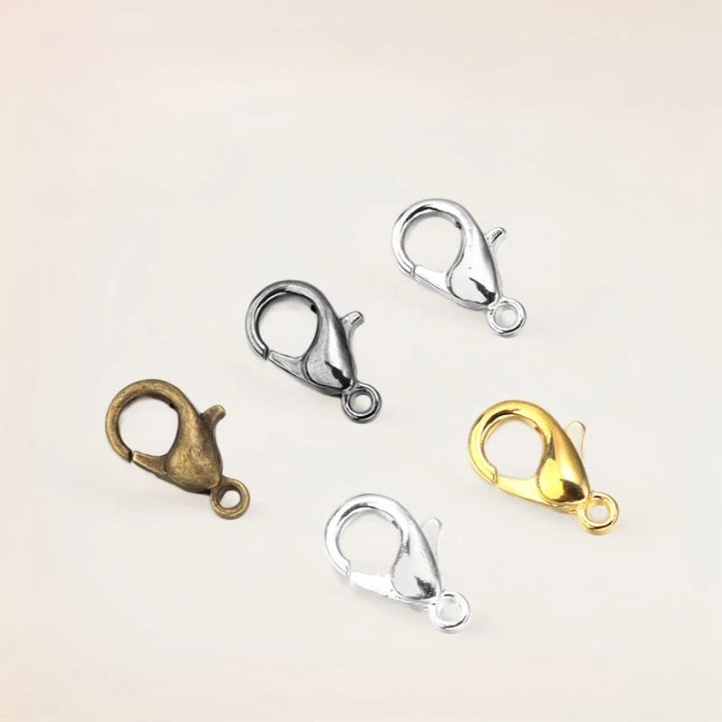 100pcs 9 12 14mm Zinc Alloy Lobster Clasps Multi Sizes for DIY Handmade Jewelry Necklace Bracelet Making Accessories - view 4
