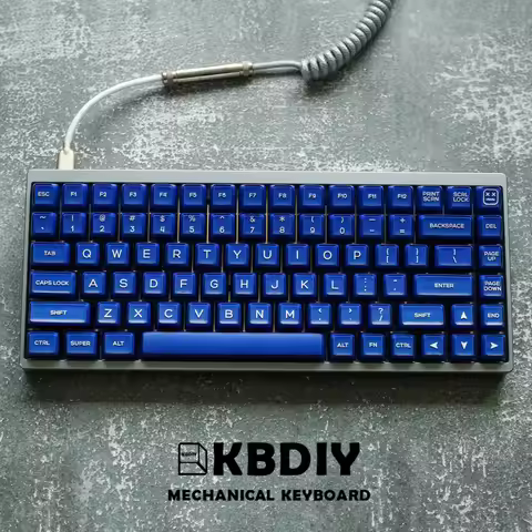 KBDiy SA Profile Klein Blue Keycap Custom PBT for Mechanical Gaming Keyboard Keycaps MX Switch ISO 135 Keys Caps Double Shot