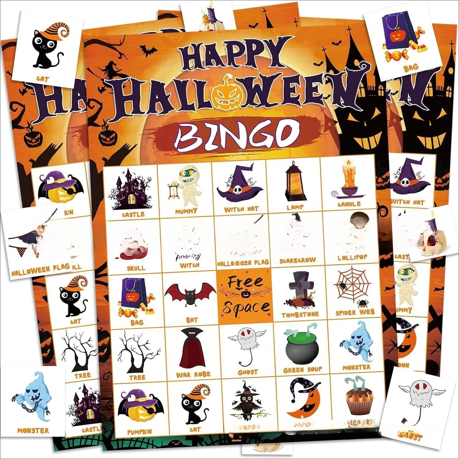 Halloween Bingo Game Table Car - Board Game For 5 Players ulasan dan harga