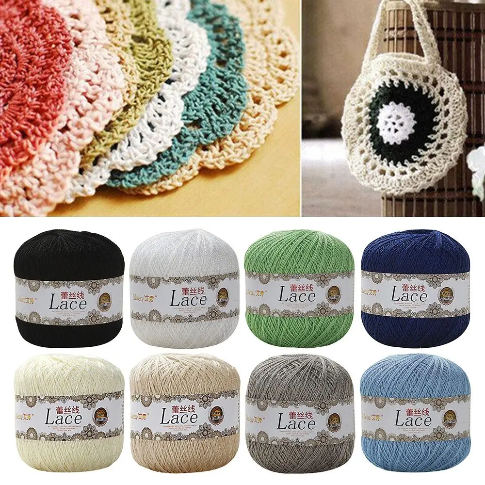 

50g/Ball Soft Cotton Lace Yarn Crochet Thread Wool Embroidery Hand Knit Yarn