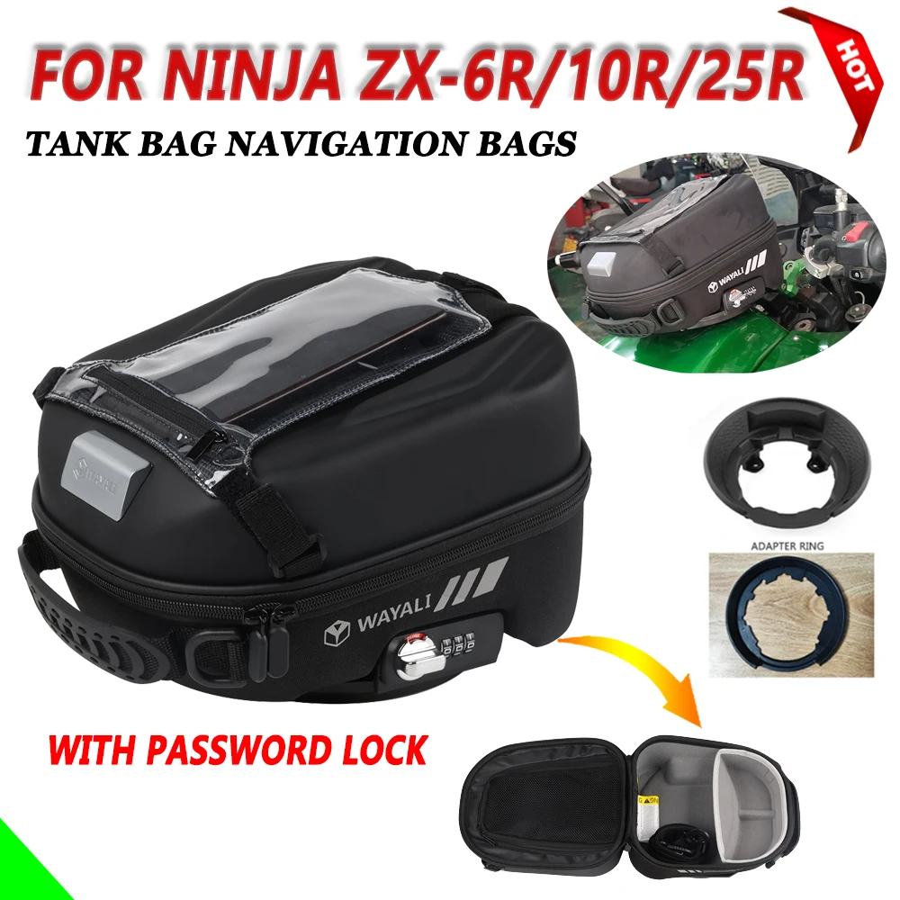 

For KAWASAKI NINJA ZX-25R ZX25R ZX-10RR ZX-10R ZX-6R ZX 6R 10R Motorcycle Parts Tank Bag with Lock Navigation Packag Storage Bag