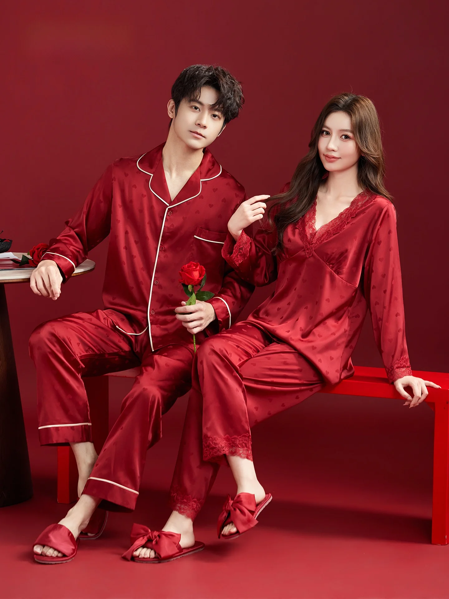 shanghai-story-2026-spring-summer-ice-silk-embroidered-red-wedding-sleepwear-long-sleeve-new-couple-gift-box-set-couples-pyjamas