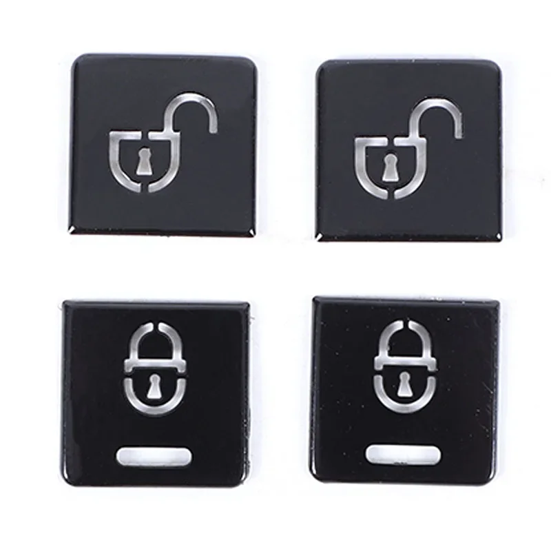 For Jaguar XJ 2010-2019 Stainless Steel Black Car Door lock button sticker Car Interior Accessories