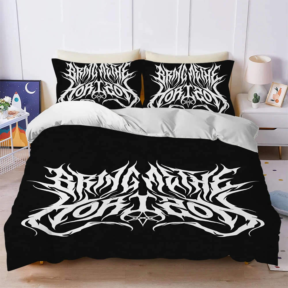 B-Bring Me The H-Horizon Duvet Cover Set Home Style Bedding Soft Laundry Cotton Bed 3 Piece Set Student Dormitory Gift