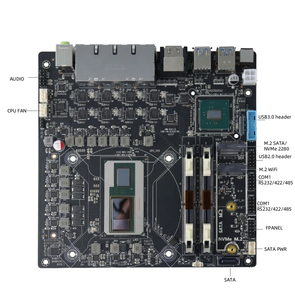 Mini PC Intel i7-8705G Windows 10/11 8x Ethenet Type-C 2x HDMI2.0 2x ranuras DDR4 M.2 NVMe SSD compatible con 2x puertos serie DB9
