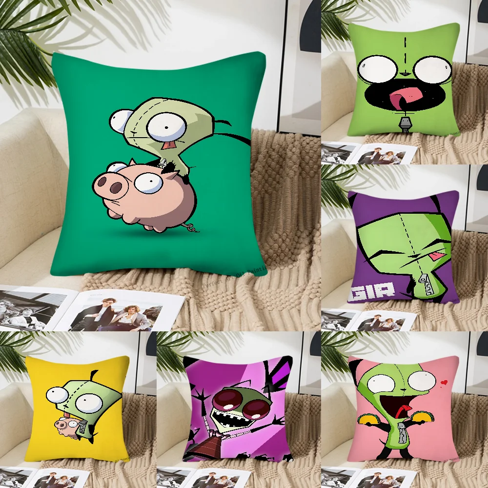 Cartoon I-Invader Zim Pillow Case Square Pillow Bedroom Sofa Leisure Comfort Cushion Car Living Room Home Decoration