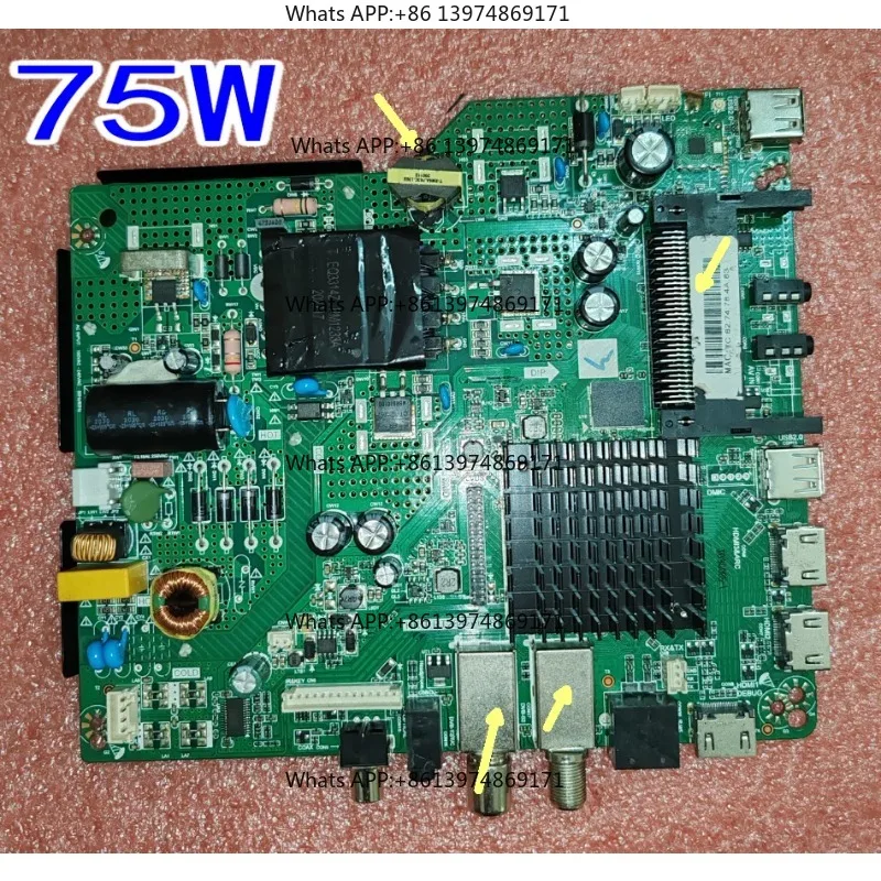 HK.T.RT2842P639 Three in one WiFi network TV motherboard Physical photo, tested for 72--78V 285max2 1920x1080 resolution 75W