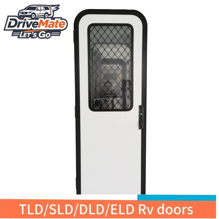 

E-mark Acrylic Glass Aluminum Alloy Three-point Linkage Lock RV Australian Style Trailer caravan Door Custom sizes