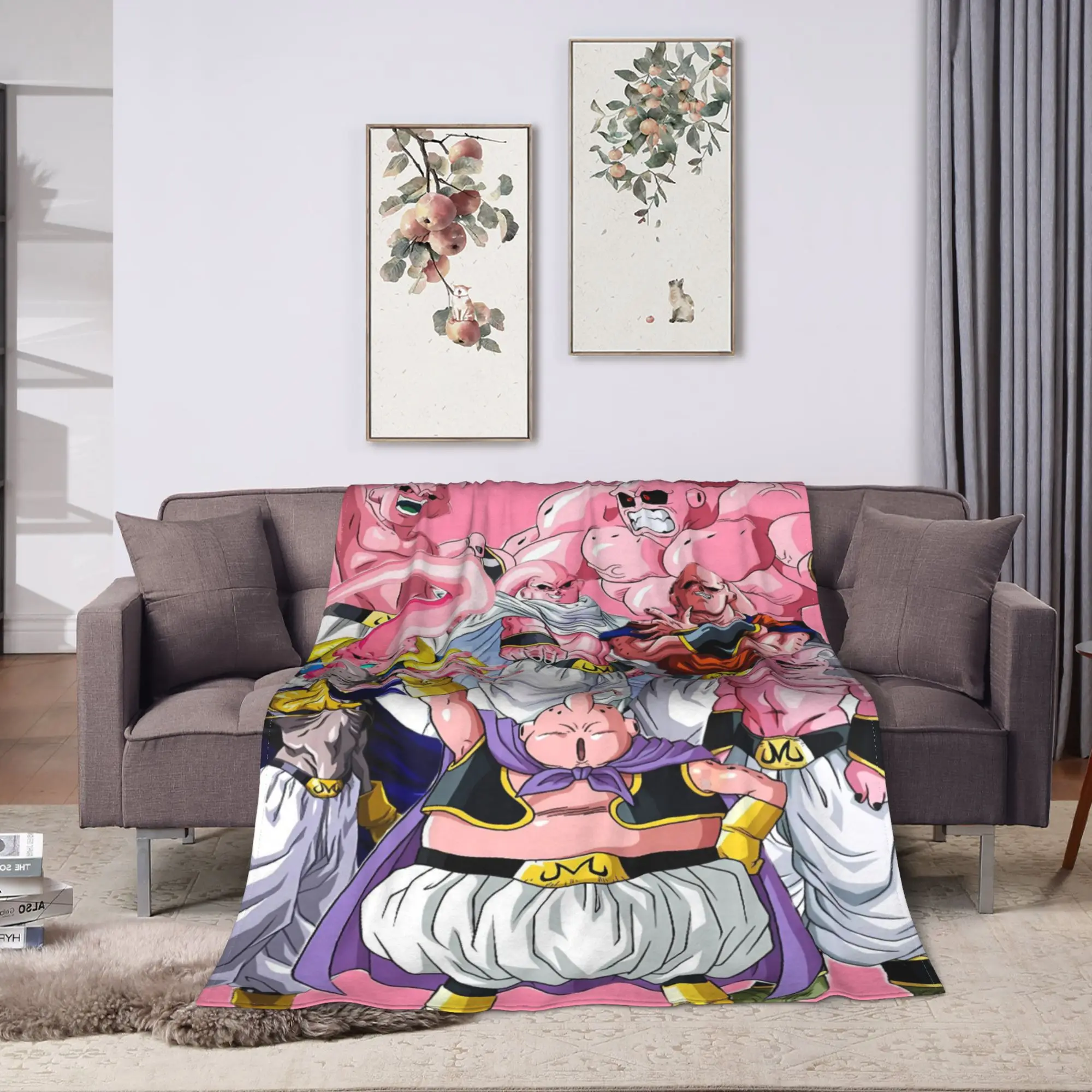 Majin Buu Anime Plush Blanket Kids 3D Japanese Manga Flannel Bedding Throws For Bedroom Soft Warm Bedspread Birthday Gift