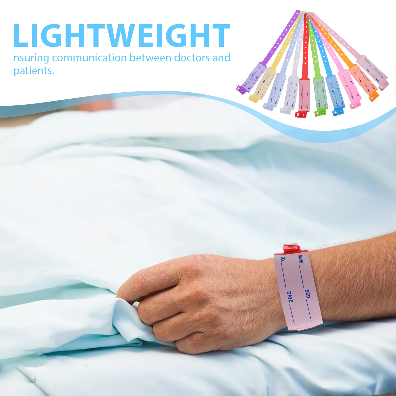 

100Pcs Identity Wristband Hospital Patient Identification Bands Waterproof Medical Id Bracelet for Elderly Adults Kids