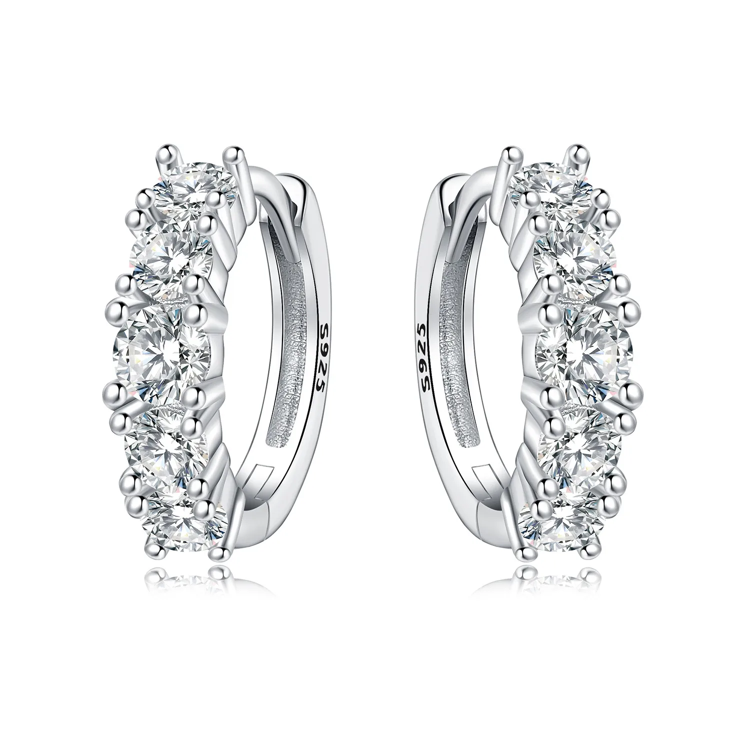 CYCUFF S925 Sterling Silber Vielseitige glänzende Ohrringe Creolen Damenschmuck Original trendige Jubiläumsgeschenke