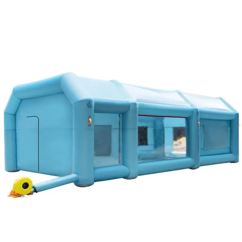 Tente de peinture gonflable 8x4x3m, Oxford 210D et PVC, 2 portes amovibles, souffleur inclus, réparation de voitures et de motos, facile à nettoyer, haute qualité