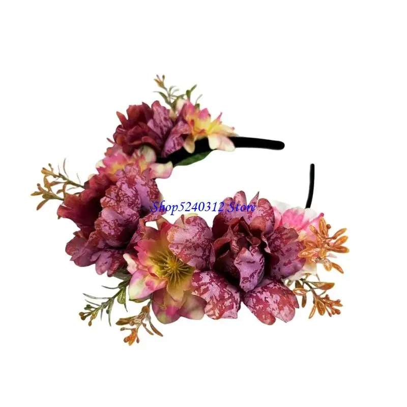 

634C Элегантный головной убор с цветочным принтом для женщин с мечтательным головным убором с цветочным дизайном