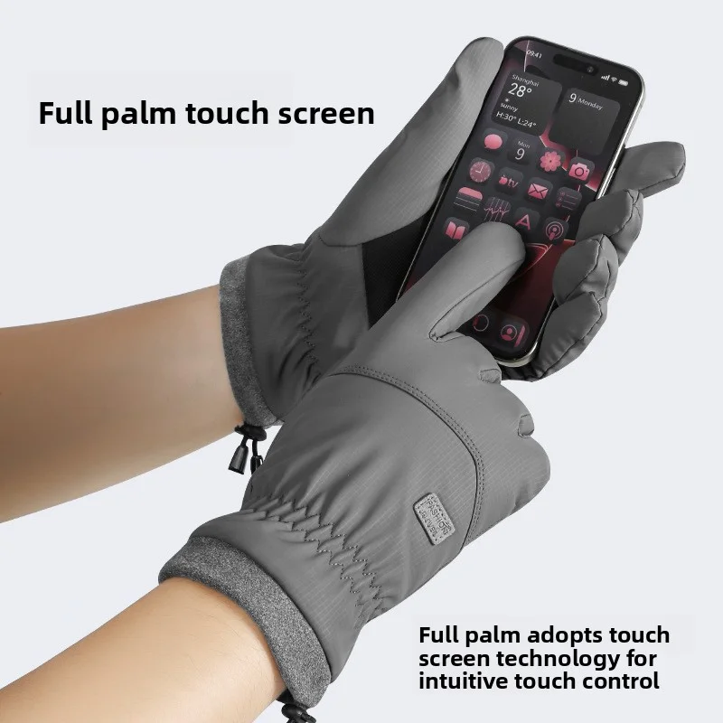 Winter Cycling Gloves Men's Motorcycle Winter Outdoor Waterproof Touch Screen Windproof Fleece Keep Warm MTB Road Bike Gloves