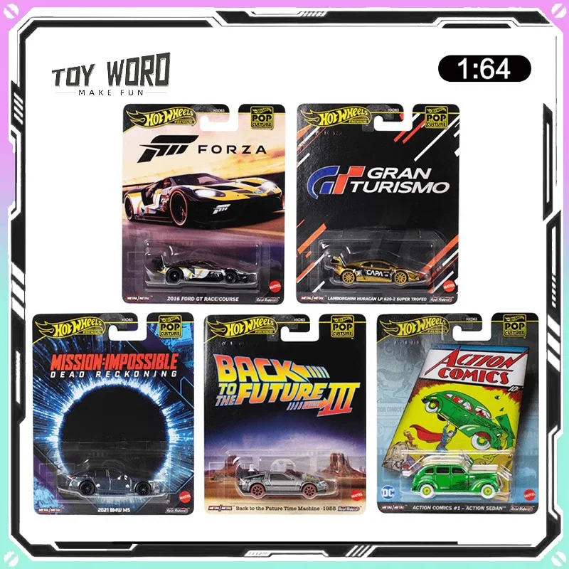 

1/64 Новая модель автомобиля Hot Wheels Pop Culture L Series BMW M5 Lamborghini Коллекция «Назад в будущее» Модель автомобиля из сплава Игрушка в подарок