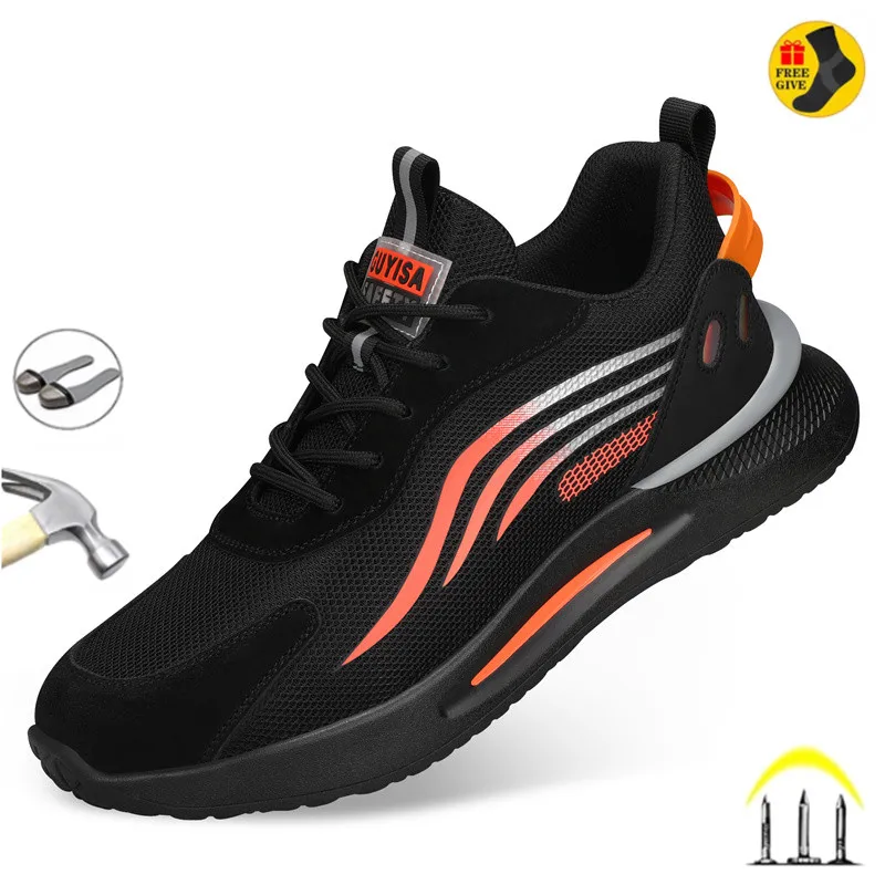 

Men Women Work Safety Shoes Anti-Smashing Steel Toe Puncture Proof Construction Breathable Non-slip Kitchen Sneakers Shoes