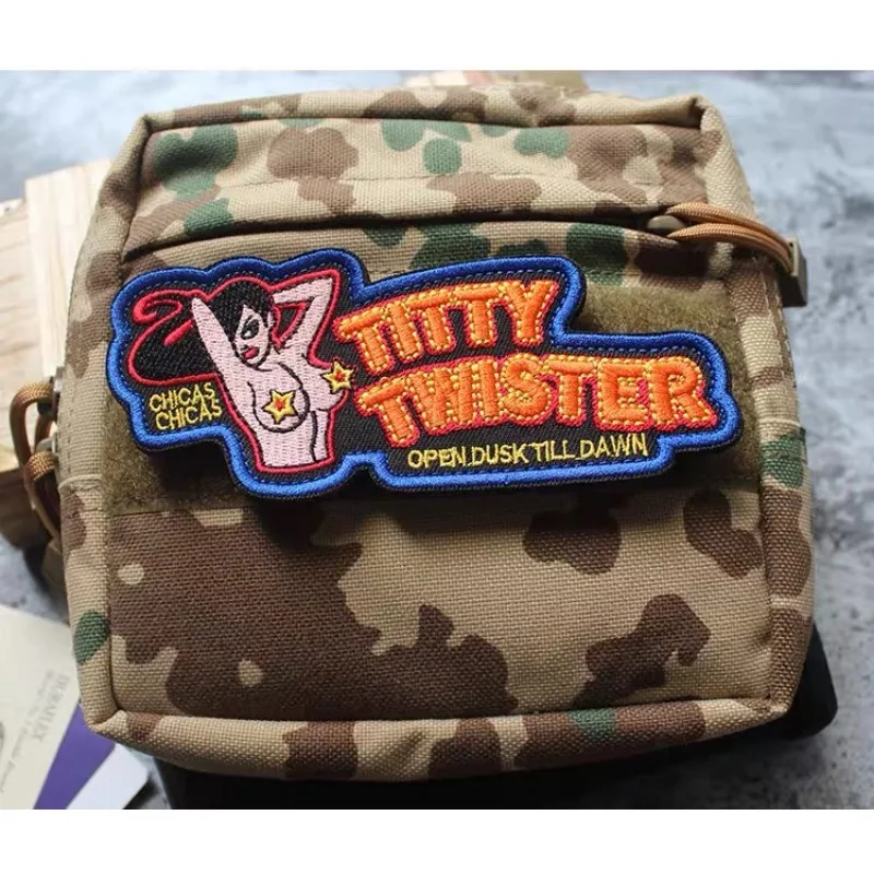 TITTY TWISTER Personality Patches Sexy Hook and Loop Morale Badge Embroidery Patch Tactical Backpack Stickers