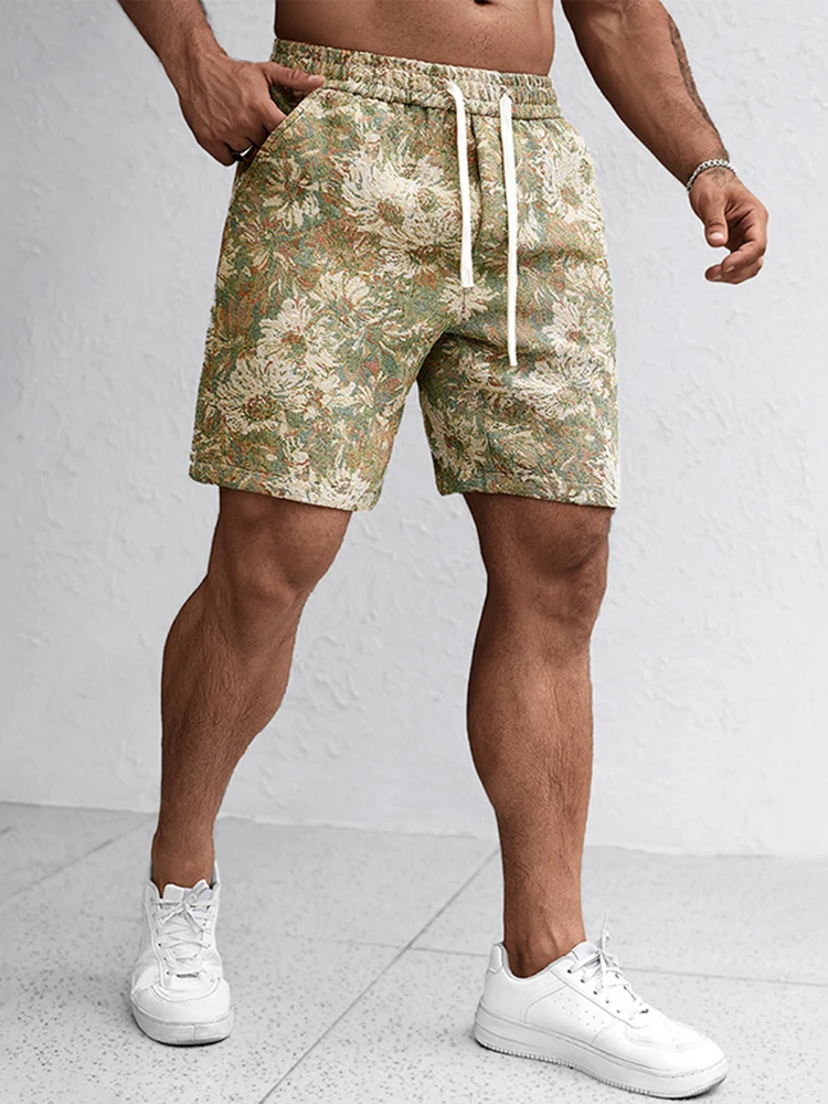 

TRAF Spring And Summer New Men's Casual Shorts Outdoor Street Fashion Five Pants High-Quality Printed Beach Pants S-2XL