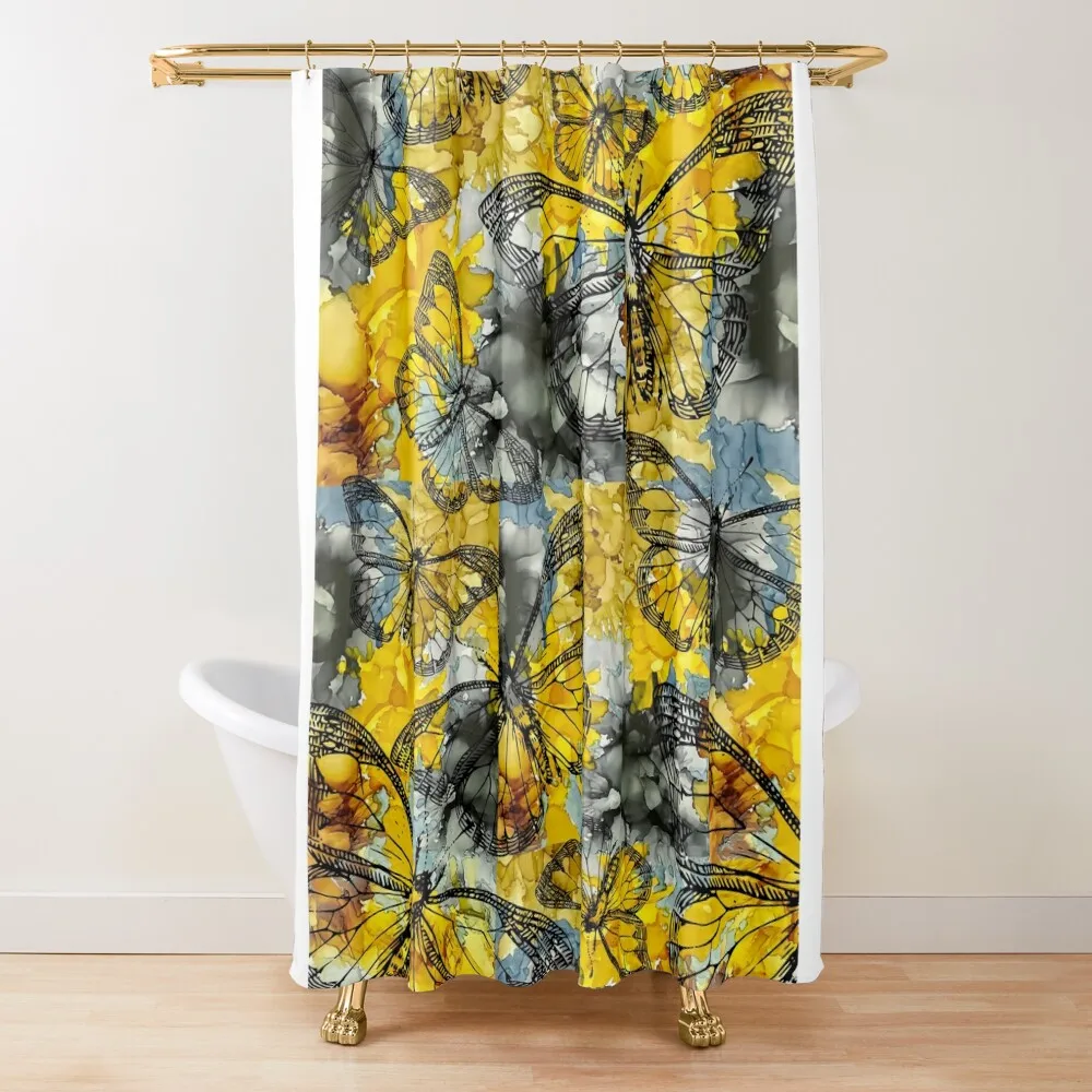 

Butterfly Fly Home Goods Shower Curtain Washable Waterproof Fabric Shower Bathroom Fabric Bathroom Shower Set Bathtub Curtain