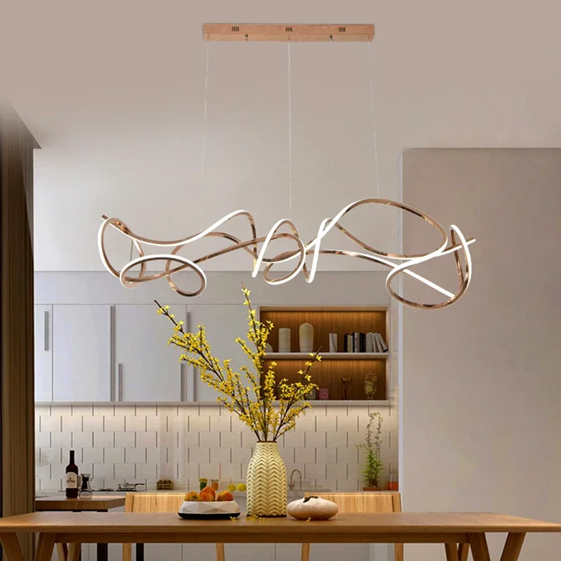 Modern Home Living Room Decoration Chandelier Gold Pendant Ceiling Lamp Dining Room Indoor Decor Nordic Hanging Light Fixture