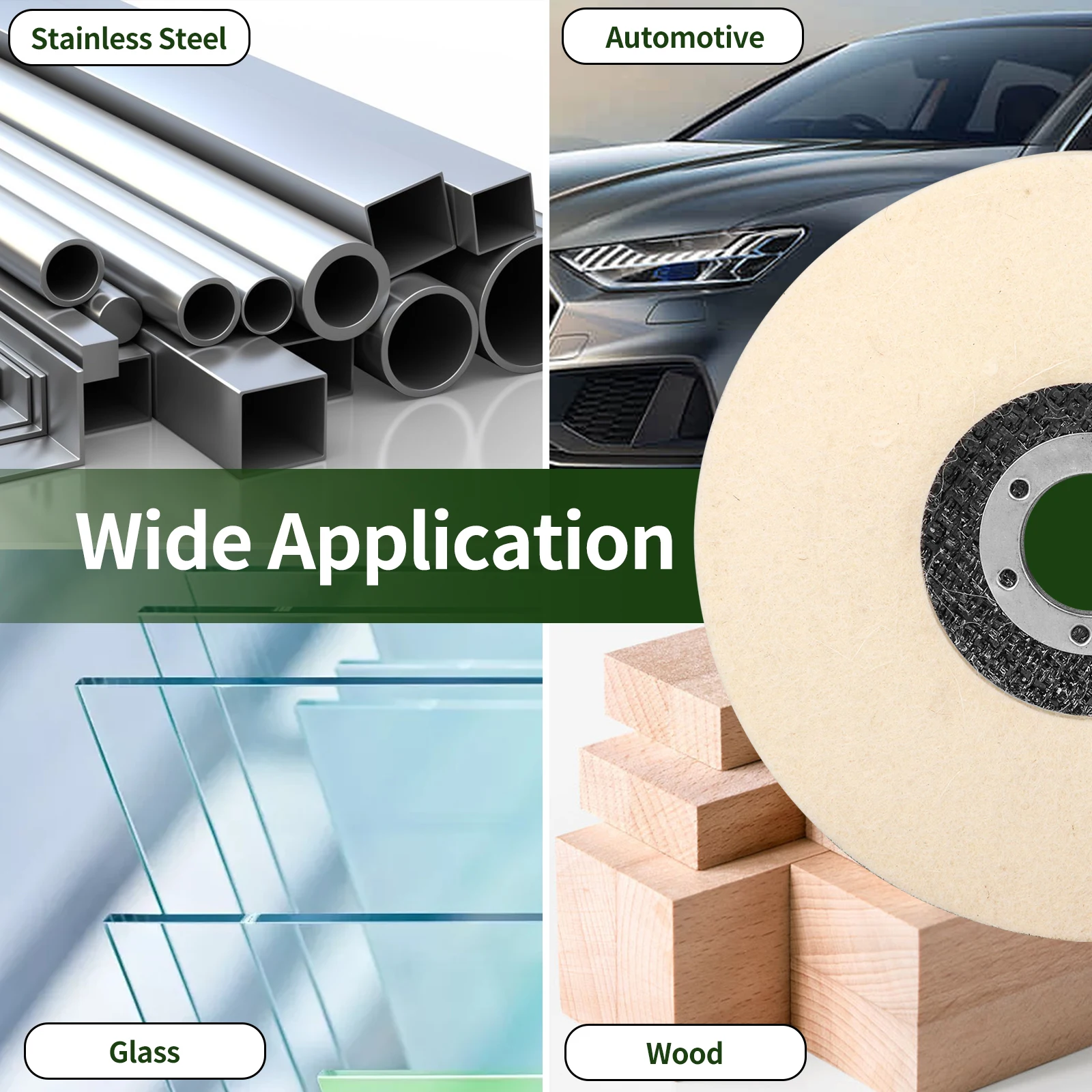 1/3Pcs Wool Polishing Wheel Polishing Pad Grinding Disc 115mm 125mm Angle Grinder Polishing Disc for Metal Glass Ceramics